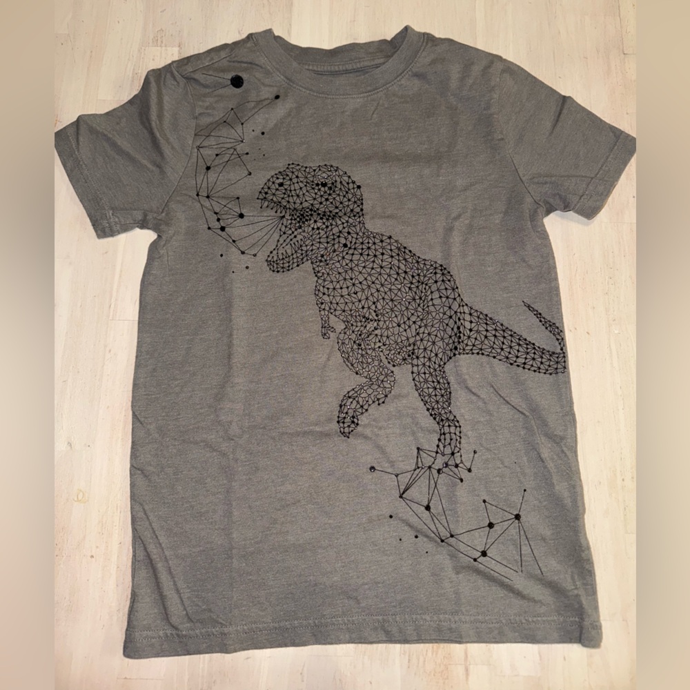 Cat & Jack Gray Dinosaur Tee - Short Sleeve